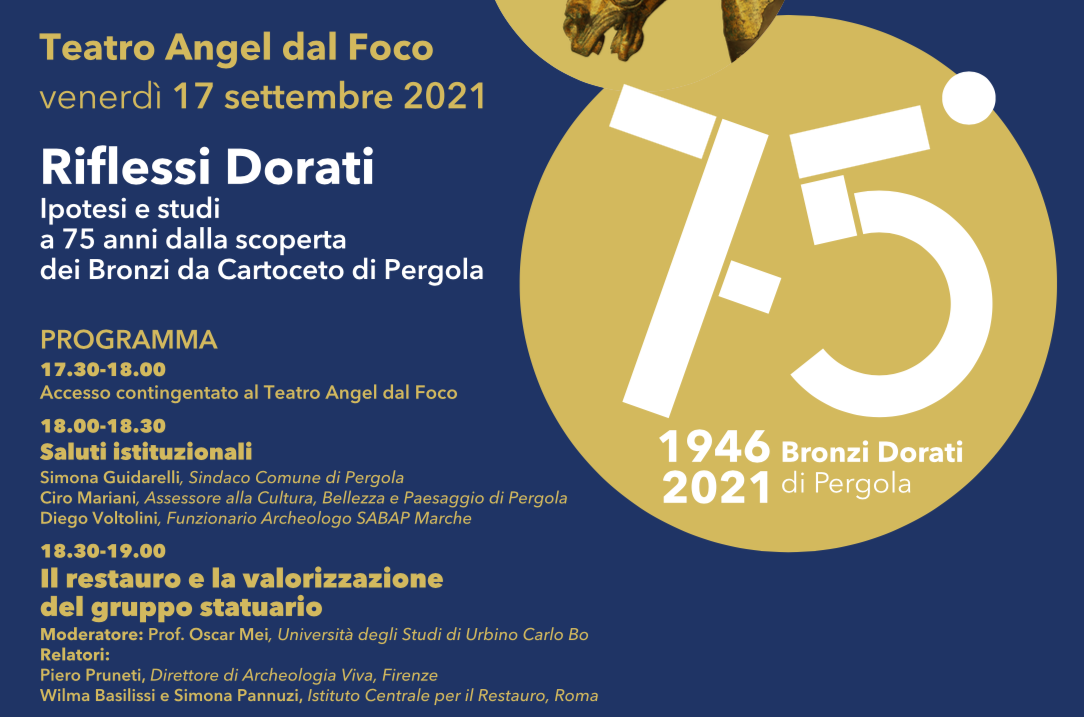 Pergola festeggia il 75° anniversario del rinvenimento dei Bronzi dorati da Cartoceto